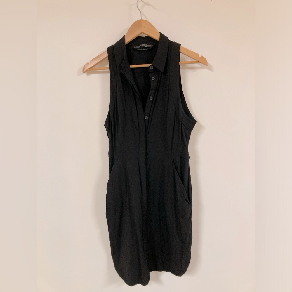 Allsaints Button-up Black Dress